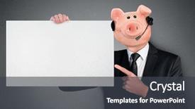  Presentation with piggy bank - Audience pleasing PPT layouts consisting of customer blank face - business man with piggy bank backdrop and a  colored foreground