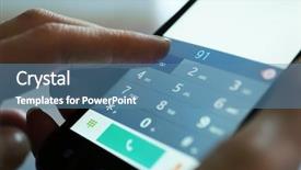  Presentation with number - Slides featuring customer care - finger touch number on smartphone background and a teal colored foreground