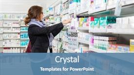  Presentation with pharmacy - Beautiful presentation featuring customer choosing product at pharmacy backdrop and a teal colored foreground