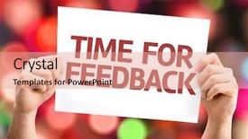  Presentation with time - PPT theme enhanced with customer complain - time for feedback card background and a coral colored foreground