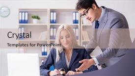  Presentation with lawyer client - PPT theme having customer complaints - lawyer discussing legal case background and a  colored foreground