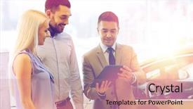  Presentation with car business - Theme enhanced with customer dealings - auto business car sale technology background and a coral colored foreground