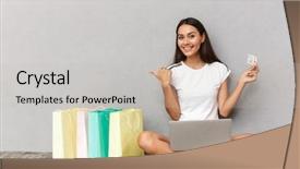  Presentation with grey computer email - Amazing slide deck having customer delight - image of happy emotional woman backdrop and a  colored foreground