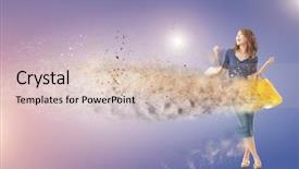  Presentation with shopping - PPT theme consisting of customer delight - shopping woman holding bags background and a  colored foreground