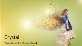  Presentation with shopping - PPT layouts enhanced with customer delight - shopping woman holding bags background and a  colored foreground