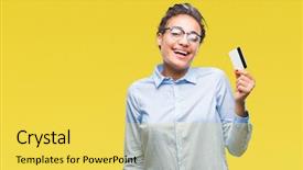  Presentation with african american girl power business - Colorful slide set enhanced with customer delight - young african american girl holding backdrop and a yellow colored foreground