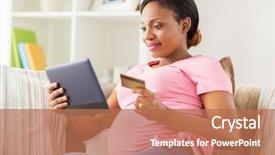  Presentation with cashback online shopping - PPT theme consisting of customer expectations - pregnancy online shopping technology background and a coral colored foreground