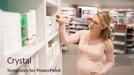  Presentation with medicine pregnant woman - PPT layouts having customer expectations - pregnancy people healthcare beauty background and a lemonade colored foreground