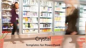  Presentation with refrigerator - Slides consisting of customer focus - blurred motion of people walking background and a coral colored foreground