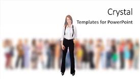  Presentation with crowd - Audience pleasing presentation theme consisting of customer focus - crowd isolated idea backdrop and a white colored foreground