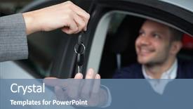  Presentation with garage car - Slide set featuring blank horizontal big poster billboard background and a  colored foreground.