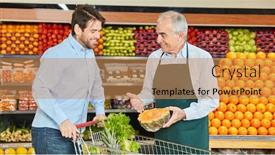  Presentation with customer perception - Colorful presentation theme enhanced with customer-gets-advice backdrop and a coral colored foreground