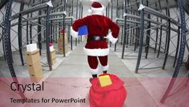  Presentation with santa claus and reindeers - Theme enhanced with customer gift distributed - late santa claus preparing background and a  colored foreground