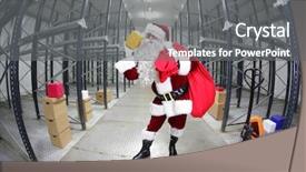  Presentation with christmas presents - Amazing presentation theme having customer gift distributed - santa claus preparing for christmas backdrop and a  colored foreground