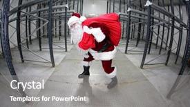  Presentation with sexy santa claus young muscular - Beautiful presentation featuring customer gift distributed - santa claus with red sack backdrop and a  colored foreground