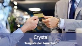  Presentation with car dealer - Presentation design featuring customer giving credit card background and a ocean colored foreground