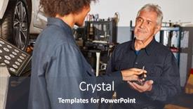  Presentation with home inspection - Colorful PPT layouts enhanced with customer-handing-car-keys backdrop and a dark gray colored foreground