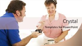  Presentation with coffee chocolate - Slides enhanced with customer having chocolate cake and coffee at a diner white background background and a lemonade colored foreground