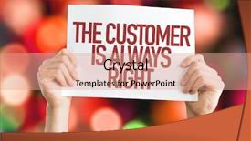  Presentation with customer service - Slides consisting of customer is always right placard background and a coral colored foreground