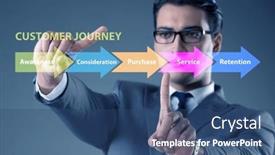  Presentation with customer journey - PPT theme having customer-journey-concept-with-steps background and a ocean colored foreground