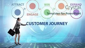  Presentation with customer journey - Slides with customer-journey-concept-with-steps background and a cool aqua colored foreground