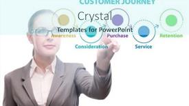  Presentation with customer journey - PPT theme featuring customer-journey-concept-with-steps and a cool aqua colored foreground