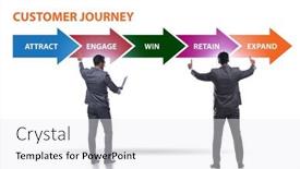  Presentation with customer journey - Presentation design enhanced with customer-journey-concept-with-steps and a white colored foreground
