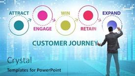  Presentation with customer journey - Slide deck with customer-journey-concept-with-steps and a light blue colored foreground