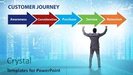  Presentation with customer journey - PPT layouts having customer-journey-concept-with-steps and a light blue colored foreground