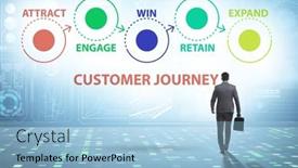  Presentation with customer journey - Presentation theme with customer-journey-concept-with-steps and a light blue colored foreground