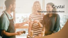  Presentation with payment - Colorful presentation theme enhanced with customer making payment through payment backdrop and a lemonade colored foreground