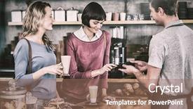  Presentation with payment - Presentation theme having customer making payment through payment background and a violet colored foreground