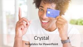  Presentation with african american in technology - Beautiful presentation theme featuring customer mind - african american man holding credit backdrop and a lemonade colored foreground