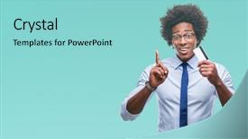  Presentation with happy birthday card brother - Theme having customer mind - afro american man holding credit background and a light blue colored foreground