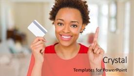  Presentation with african american marriage - Audience pleasing PPT layouts consisting of customer mind - young african american woman holding backdrop and a coral colored foreground