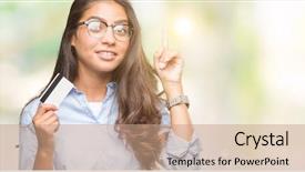  Presentation with formula one car - PPT layouts having customer mind - young arab woman holding credit background and a  colored foreground