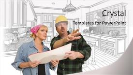  Presentation with custom - Audience pleasing PPT layouts consisting of customer over custom kitchen backdrop and a light gray colored foreground