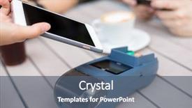  Presentation with pos - Audience pleasing presentation consisting of rfid reader - customer pay by cellphone backdrop and a ocean colored foreground