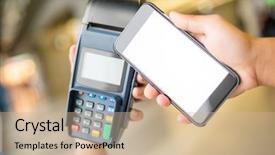  Presentation with nfc - Beautiful presentation theme featuring customer pay by mobile phone backdrop and a soft green colored foreground