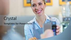  Presentation with phone - Amazing presentation theme having customer paying through mobile phone backdrop and a light blue colored foreground