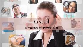  Presentation with rfid phone pay nfc - Beautiful presentation design featuring customer profile - cheerful helpline operator backdrop and a coral colored foreground