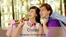  Presentation with joyful - Slides with customer relations - portrait of joyful husband background and a coral colored foreground