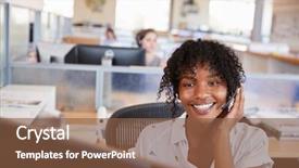  Presentation with black woman at gas station - Cool new theme with customer relations - young black woman working backdrop and a tawny brown colored foreground