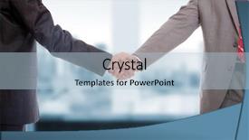  Presentation with hand shake - Amazing slides having customer relationship - business men hand shake backdrop and a light blue colored foreground
