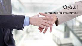  Presentation with hand shake office - Audience pleasing slide deck consisting of customer relationship - business men hand shake backdrop and a  colored foreground