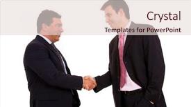  Presentation with hand shake office - Colorful slide deck enhanced with customer relationship - business team hand shake backdrop and a lemonade colored foreground