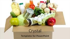  Presentation with box - Presentation theme enhanced with customer requirements - box with products isolated background and a coral colored foreground