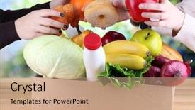  Presentation with natural products - Theme with customer requirements - people make out products background and a coral colored foreground