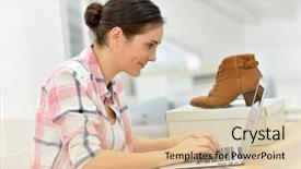  Presentation with shoes - Cool new slides with customer return - young woman ordering shoes backdrop and a lemonade colored foreground