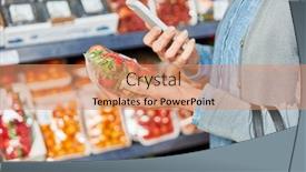  Presentation with comparison - Presentation design consisting of customer-scans-pack-of-strawberries background and a coral colored foreground